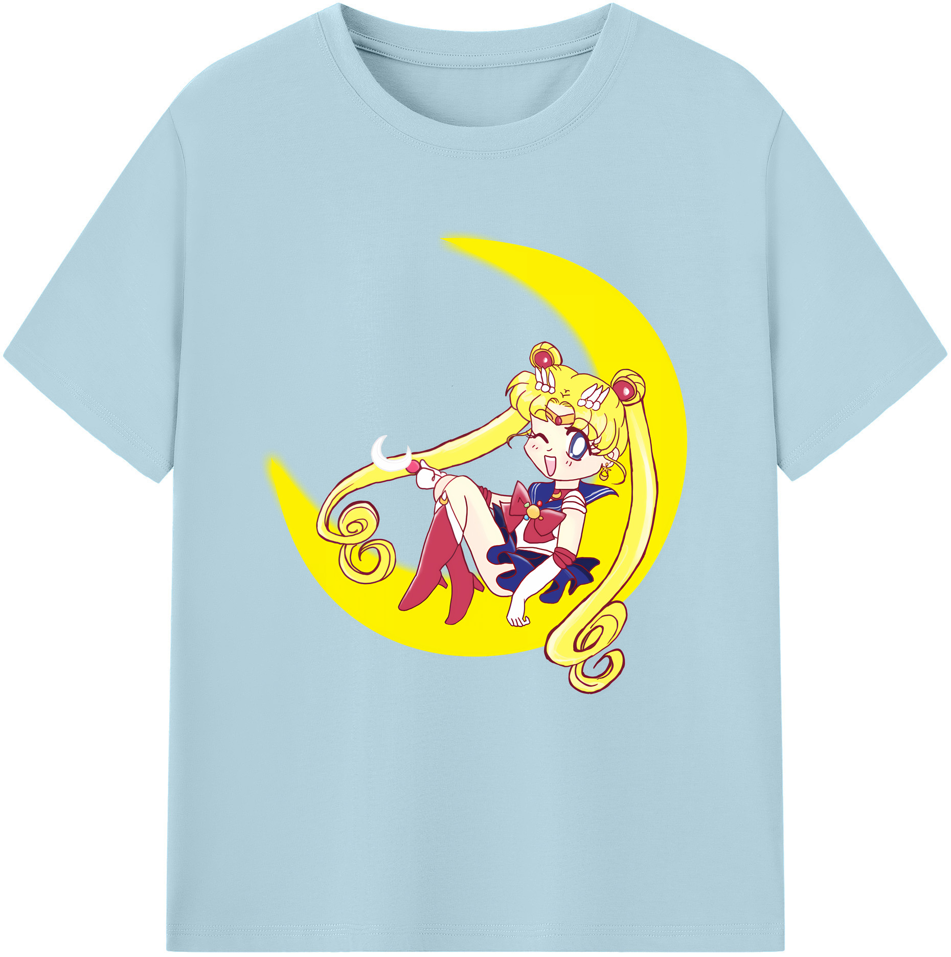 （画像用） 美少女戦士セーラームーン 月野 うさぎ つきの うさぎ Sailor Moon Tsukino Usagi 綿100％半袖Tシャツ（フロントプリント）